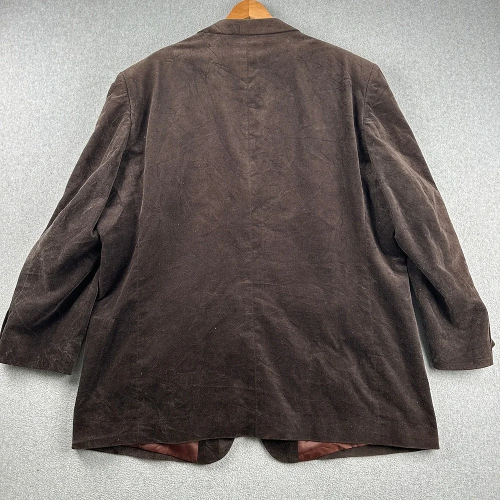 Creme De Silk Blazer Mens 3X Brown Velvet Cotton Sport Coat Two Button Formal‎